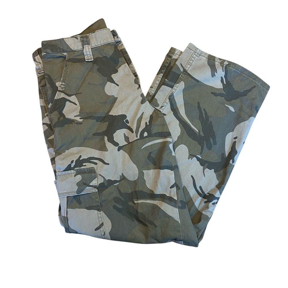 NEW Wrangler Cargo Pants Camouflage Straight Leg Relaxed Seat Men's 30x30